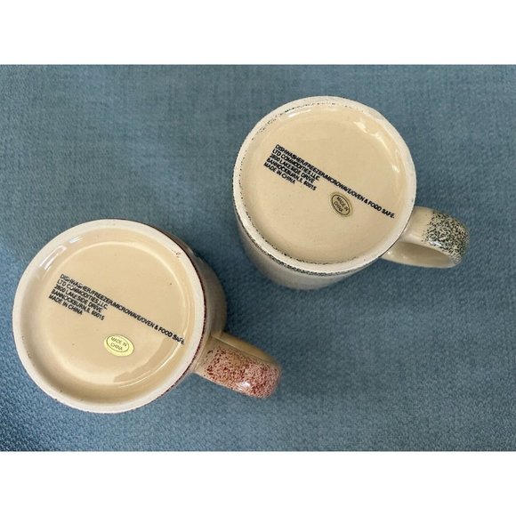 Holiday Christmas Coffee Mug 3D Snowman Angel Set / 2 Oldies Look Microwave Safe - Picture 5 of 8